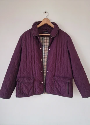 Burgundy quilted Jacket with check lining, brand: David Barry, condition: Very good, size: L / UK 16-18, £9.00, £10.15 includes Buyer Protection