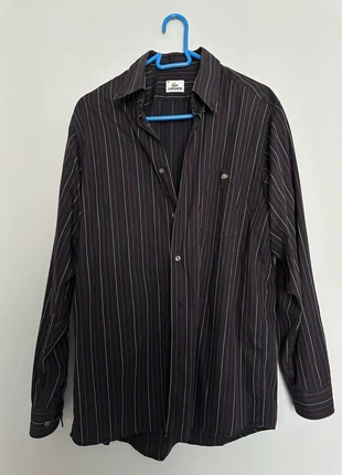 Chemise Lacoste | noire à fines rayures, élégante et vintage, merk: Lacoste, staat: Nieuw zonder prijskaartje, maat: XL, € 60,00, € 63,70 inclusief Kopersbescherming