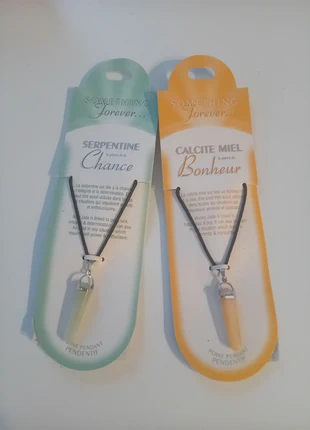 Collier pendentif pierre serpentine ou calcite miel, brand: Pierre, condition: New with tags, €3.00, €3.85 includes Buyer Protection