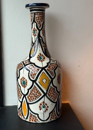 Vintage Marokkaanse keramiek vaas – handbeschilderd – Safi stijl – 29 cm, merk: Vintage, staat: Heel goed, € 35,00, € 37,45 inclusief Kopersbescherming