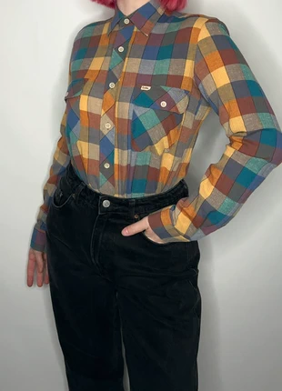 1970s colorful Lois checked plaid country western bohemian retro folklore cottagecore indie blouse, merk: Vintage, staat: Heel goed, maat: M / 38 / 10, € 16,50, € 18,03 inclusief Kopersbescherming Pro