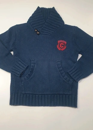 Pull garçon 5-6 ans (116 cm)/ bleu/ col châle/ patch “University”, état: Très bon état, taille: 6 ans / 116 cm, 3,00 €, 3,85 € Protection acheteurs incluse