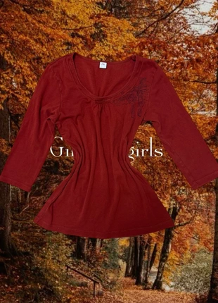 Coquette Fall Red Top Bow Detail Gilmore Girl Y2K, brand: COQUETTE, condition: Very good, size: S / 36 / 8, €20.00, €21.70 includes Buyer Protection