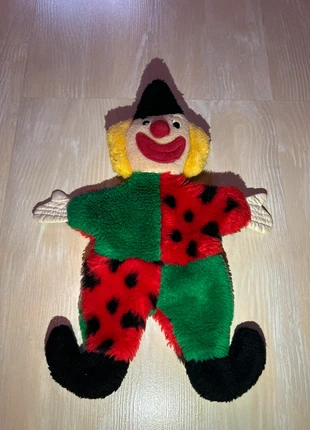 🐻🎭 Marionnette / Doudou Clown Vintage – Peluche douce bicolore, brand: je ne sais pas, condition: Good, size: One size, €1.00, €1.75 includes Buyer Protection