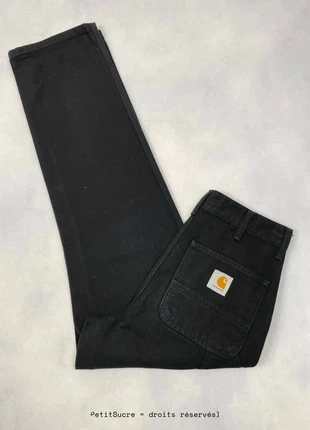 Jean Carhartt wip Noir Single Knee Pant Large Baggy Carpenter Denim - Taille S w27 #1610, marca: Carhartt, estado: Muito bom, tamanho: PT 36 | W27, €49.00, €52.15 inclui Proteção do Comprador Pro