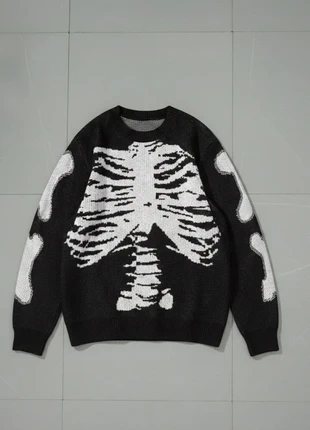 Pull Oversize Squelette Gothique Y2K E-Girl Vêtement Chaud Mode Grunge Rock ( Taille M ), marca: Vintage Dressing, estado: Muy bueno, tamaño: L, 39,99 €, 42,69 € Protección al comprador incluida