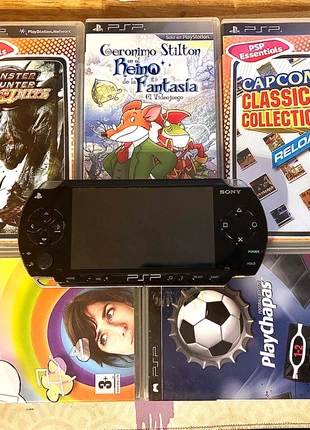 PSP 1004 + 5 Games, merk: Sony, staat: Goed, € 85,00, € 89,95 inclusief Kopersbescherming