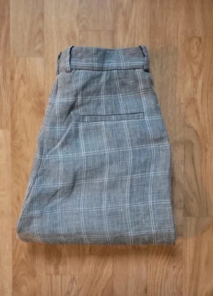 Pantalon à jambes larges gris en lin Sandro Paris taille 36, merk: Sandro, staat: Heel goed, maat: S / 36 / 8, € 25,00, € 26,95 inclusief Kopersbescherming