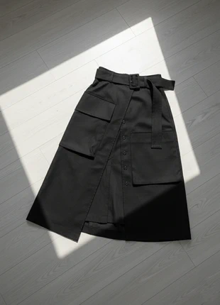 Vintage Jupe Longue Noire Wrap Asymétrique Multi-Poches Ceinture Boucle, brand: Vintage Dressing, condition: Very good, size: M / 38 / 10, €64.90, €68.85 includes Buyer Protection