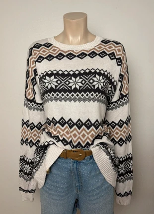 Vintage geometric snowflake knit sweater in beige and black tones M cosy winter style, marque: Vintage Dressing, état: Très bon état, taille: M / 38 / 10, 19,90 €, 21,60 € Protection acheteurs incluse