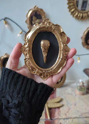 Cadre baroque doré faux crâne corbeau - cabinet de curiosité - cadeau de Noël, brand: Curiosité, condition: Very good, €20.00, €21.70 includes Buyer Protection Pro