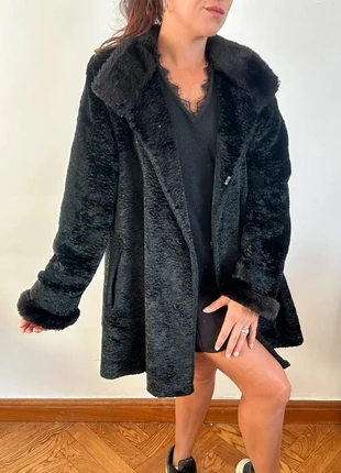 Pardessus Long en Fausse Fourrure Noire – Vintage Dressing, Taille 40 L, brand: Vintage Dressing, condition: Very good, size: L / 40 / 12, €60.00, €63.70 includes Buyer Protection Pro
