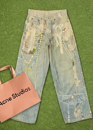 Acne Studios 1981M Trompe L'Oeil Jeans Keychain Print Baggy (Size 50 l L) Loose Fit Jeans - Unisex, marca: Acne Studios, estado: Novo com etiquetas, tamanho: PT 60 | W50, €99.99, €105.69 inclui Proteção do Comprador
