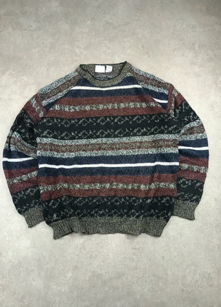 Pull d'hiver knit ethnic papy multicolore vintage 80's 90's Y2K old money taille M homme, brand: Vintage Dressing, condition: Good, size: M, €14.00, €15.40 includes Buyer Protection Pro
