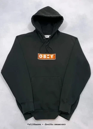 Rare Pull Obey Noir Homme Broderie coupe large Hoodie Oversize Sweatshirt kate - S /1113B, brand: Obey, condition: Very good, size: S, €49.00, €52.15 includes Buyer Protection Pro