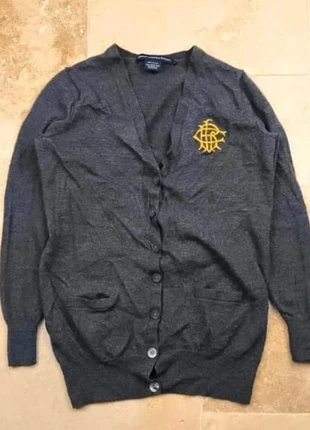 Gilet Ralph Lauren Sport - Femme M - Gris logo doré - 100% Laine mérino, marca: Ralph Lauren, estado: Muito bom, tamanho: M / 38 / 10, €35.00, €37.45 inclui Proteção do Comprador Pro