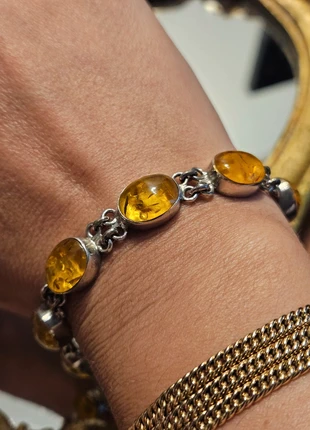 Bracelet en argent 925 et ambre, marca: Argent 925, estado: Muito bom, €50.00, €53.20 inclui Proteção do Comprador