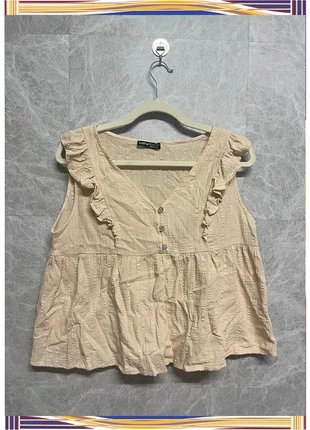 Blusa peplum beige con volantes Shein – talla L, marque: Shein, état: Très bon état, taille: L / 40 / 12, 3,00 €, 3,85 € Protection acheteurs incluse