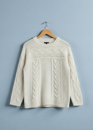 Massimo Dutti – Premium & Elegant White Knitted Sweater – S 🌟💎, marque: Massimo Dutti, état: Neuf sans étiquette, taille: S / 36 / 8, 56,49 €, 60,01 € Protection acheteurs incluse