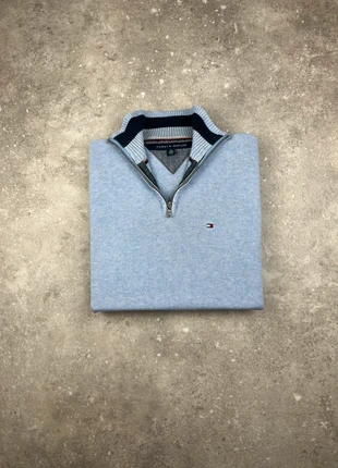 Pull Half-zip 1/4 Zip Col Camionneur Tommy Hilfiger Taille XS Homme Bleu Clair Brodé Coton #T85, brand: Tommy Hilfiger, condition: Very good, size: XS, €39.00, €41.65 includes Buyer Protection Pro