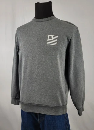 Sweat Carhartt WIP gris S logo drapeau motif éclair dos streetwear vintage workwear, marque: Carhartt, état: Très bon état, taille: S, 19,00 €, 20,65 € Protection acheteurs incluse