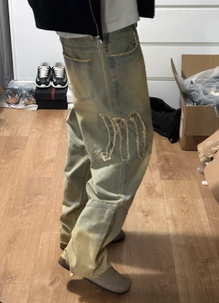 Pantalon jeans y2k vintage large oversize motif design moderne flare, marque: y2k, état: Neuf avec étiquette, taille: L, 36,00 €, 38,50 € Protection acheteurs incluse