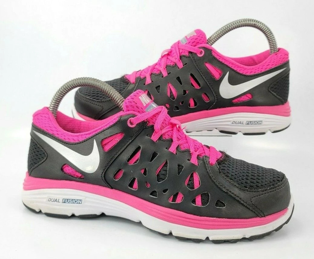 Nike Dual Fusion Run 2 Athletic Lace Up Shoe Womens Size 6.5 599564 006 Black Vinted