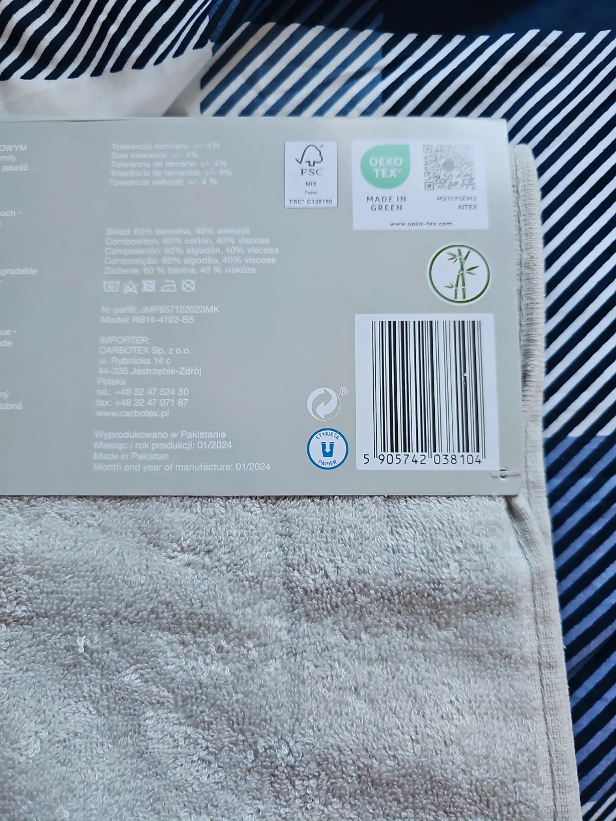Smukee home ręcznik łazienkowy z włóknem bambusowym 50x90cm