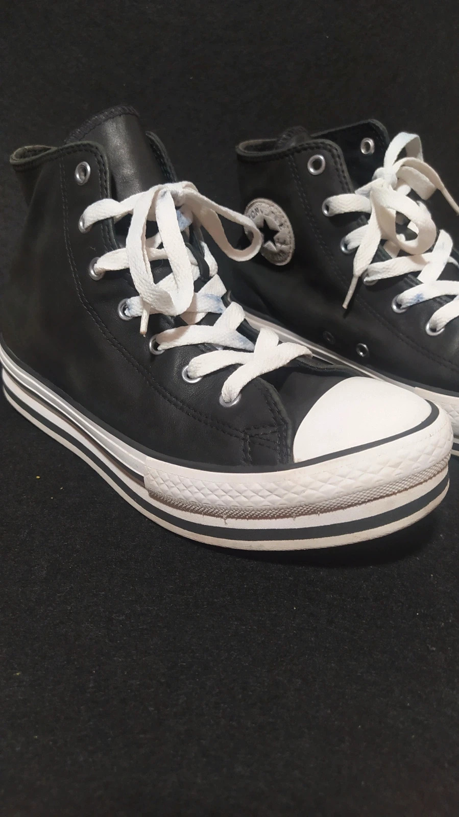 Scarpe Converse All Star platform in pelle nere Vinted