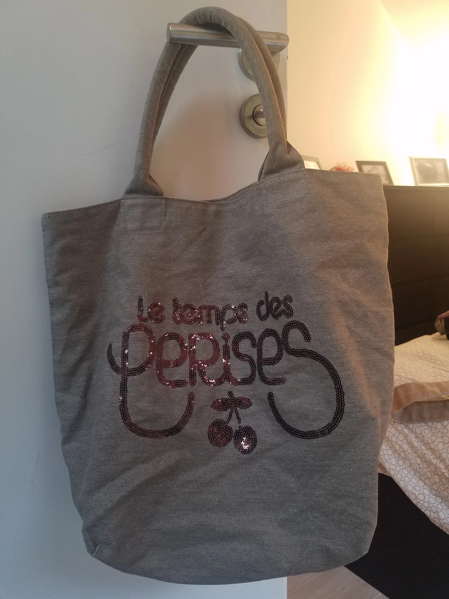 Sac le temps 2024 des cerises tissu