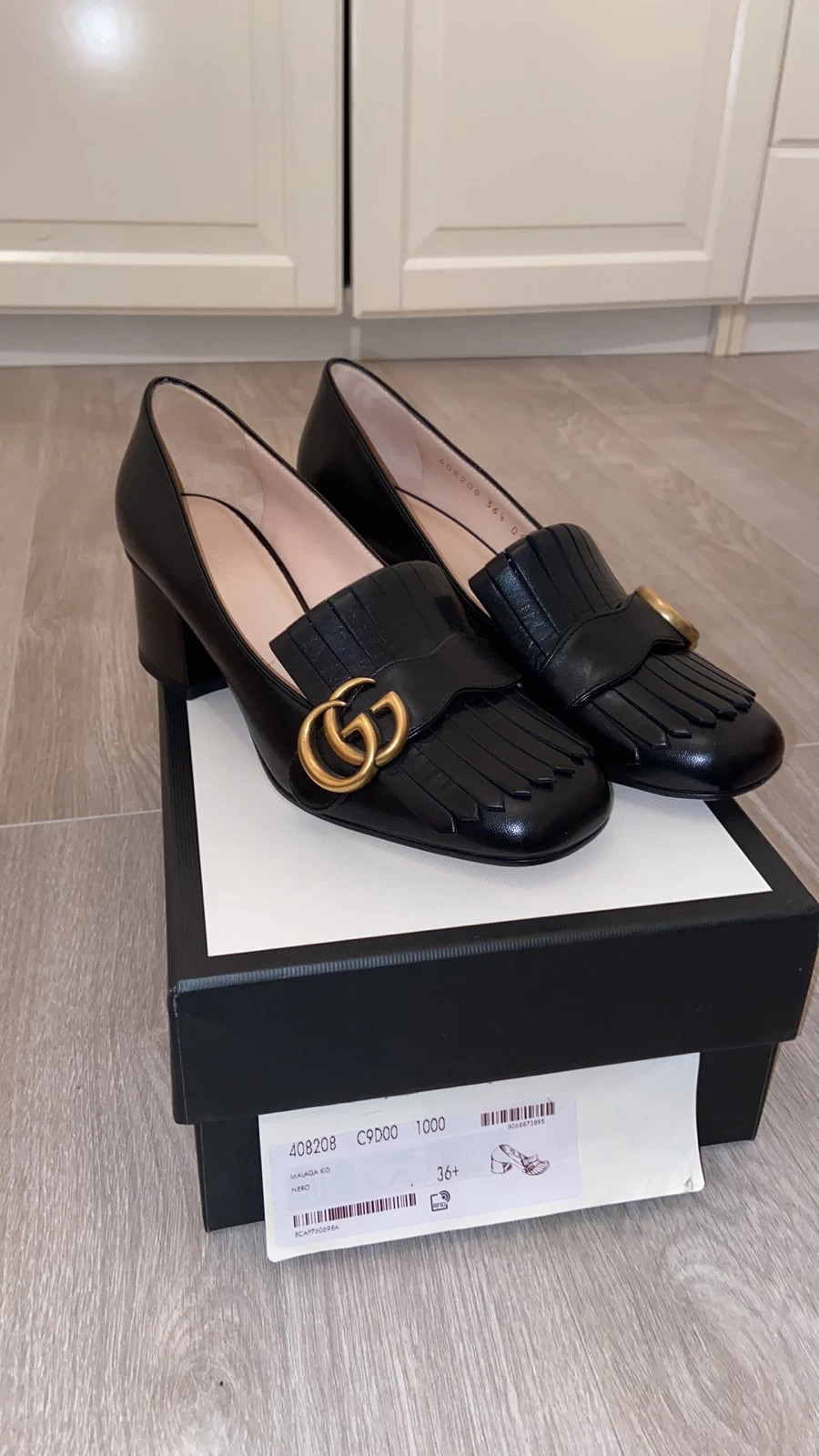 Gucci marmont mid heel 2025 pump