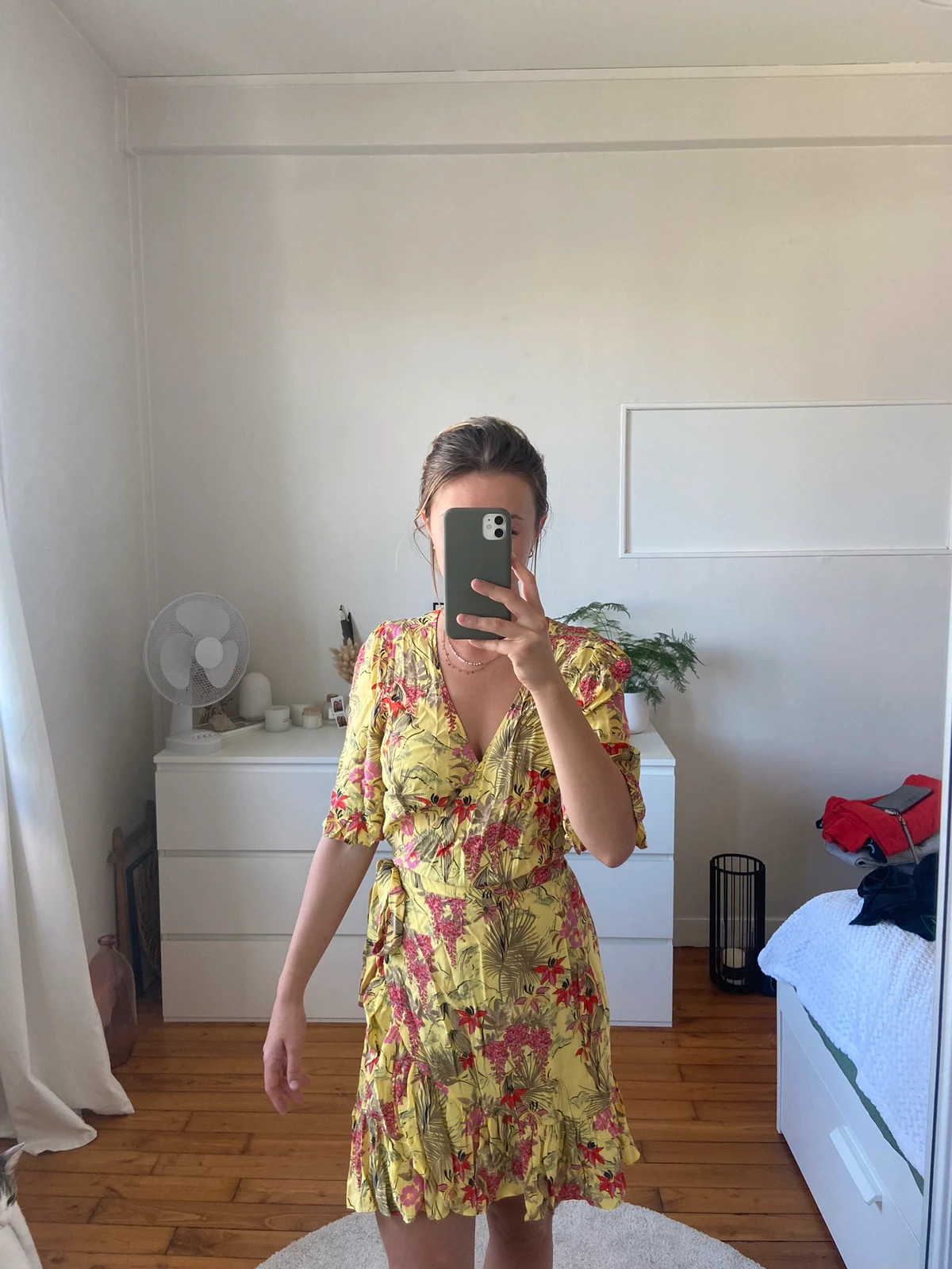 Robe jaune fleur Zara