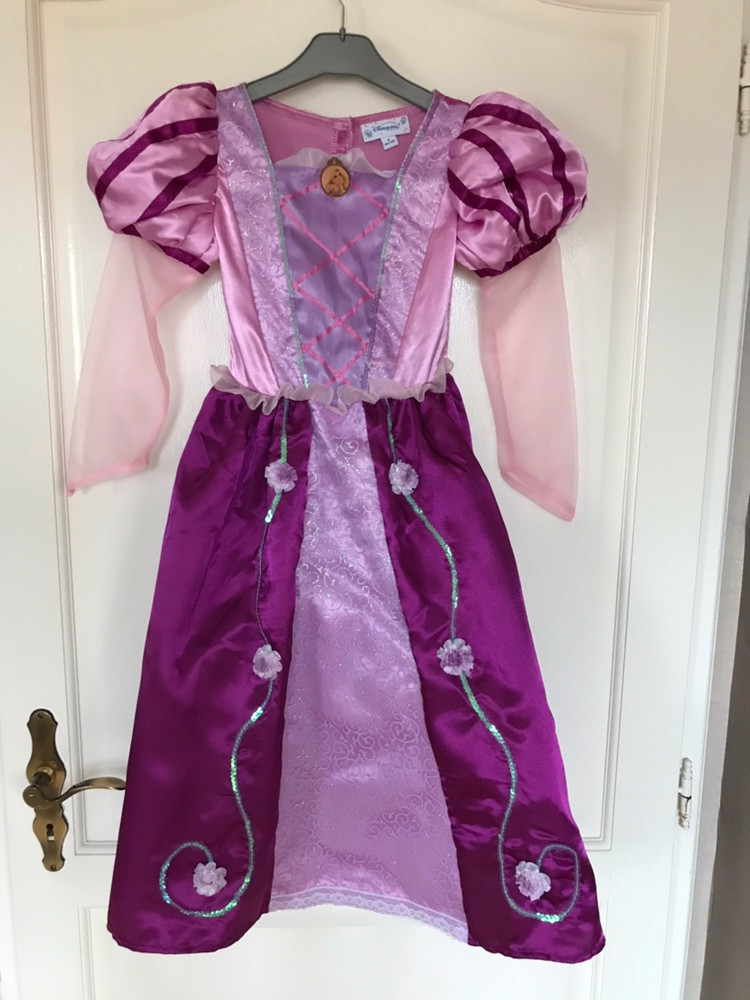 Déguisement Raiponce Disneyland Paris Disney taille 8 ans robe violet rose  princesse