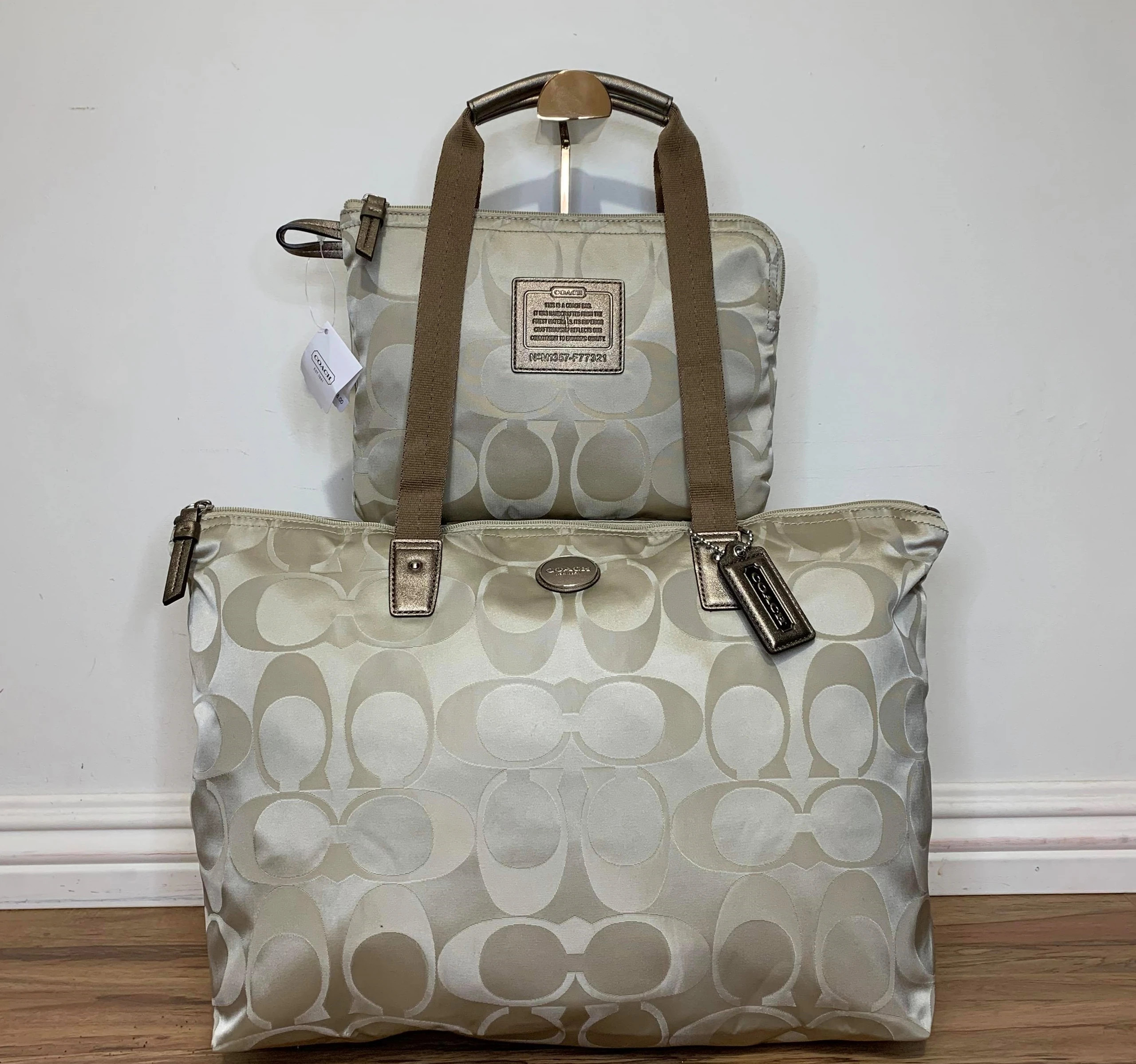 Coach nylon weekender tote bag sale