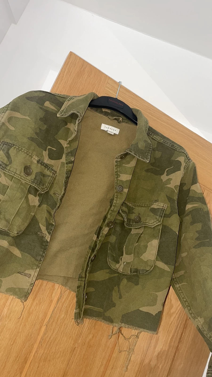 Cropped camo jacket topshop clearance