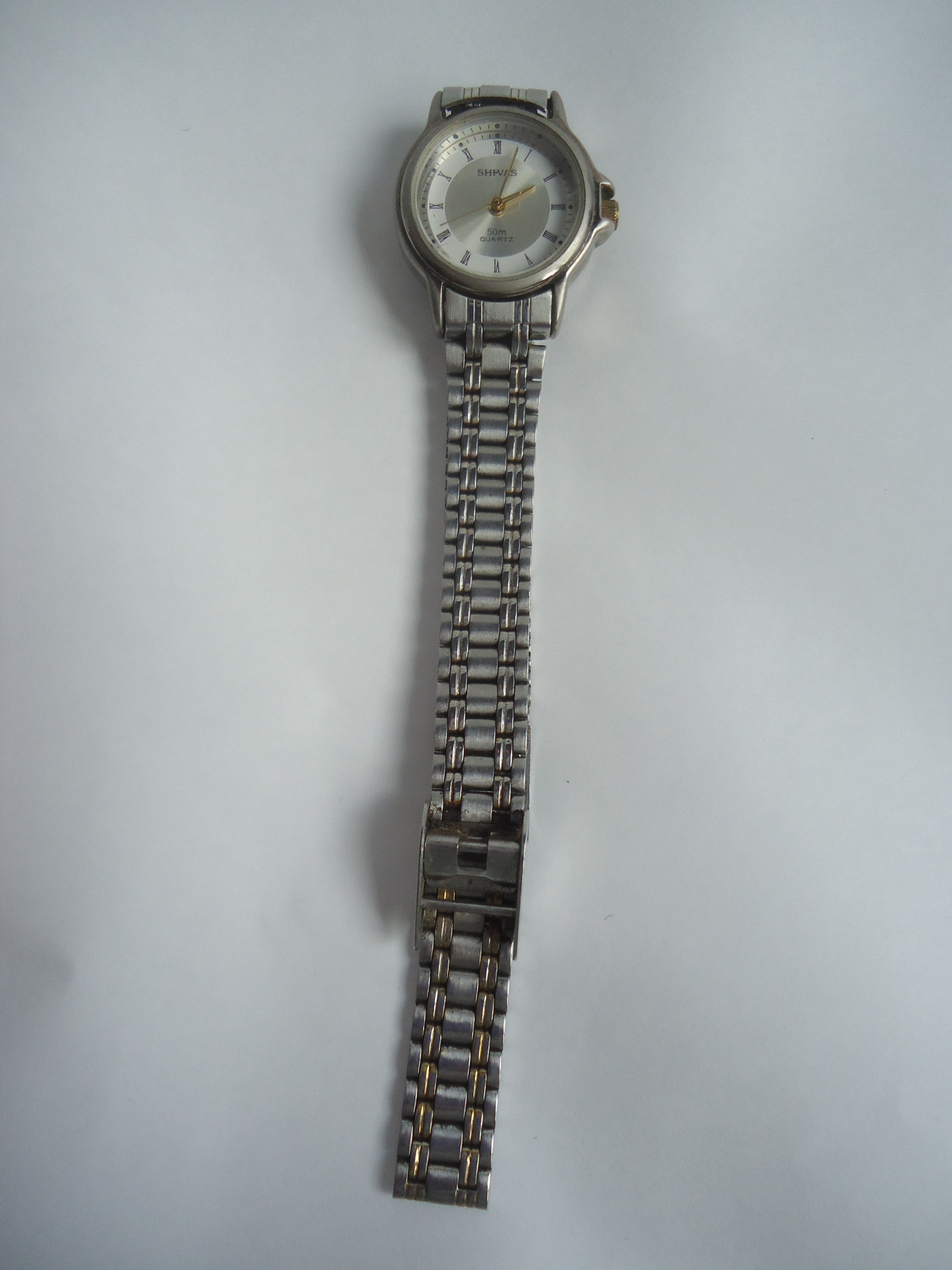 Montre femme Quartz 50 m tres Shivas en m tal argent e fonctionne