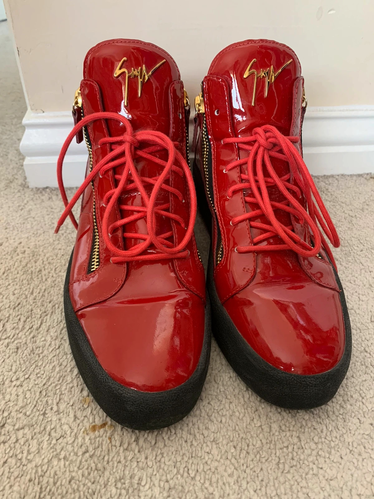 Mens red giuseppe zanotti sneakers discount