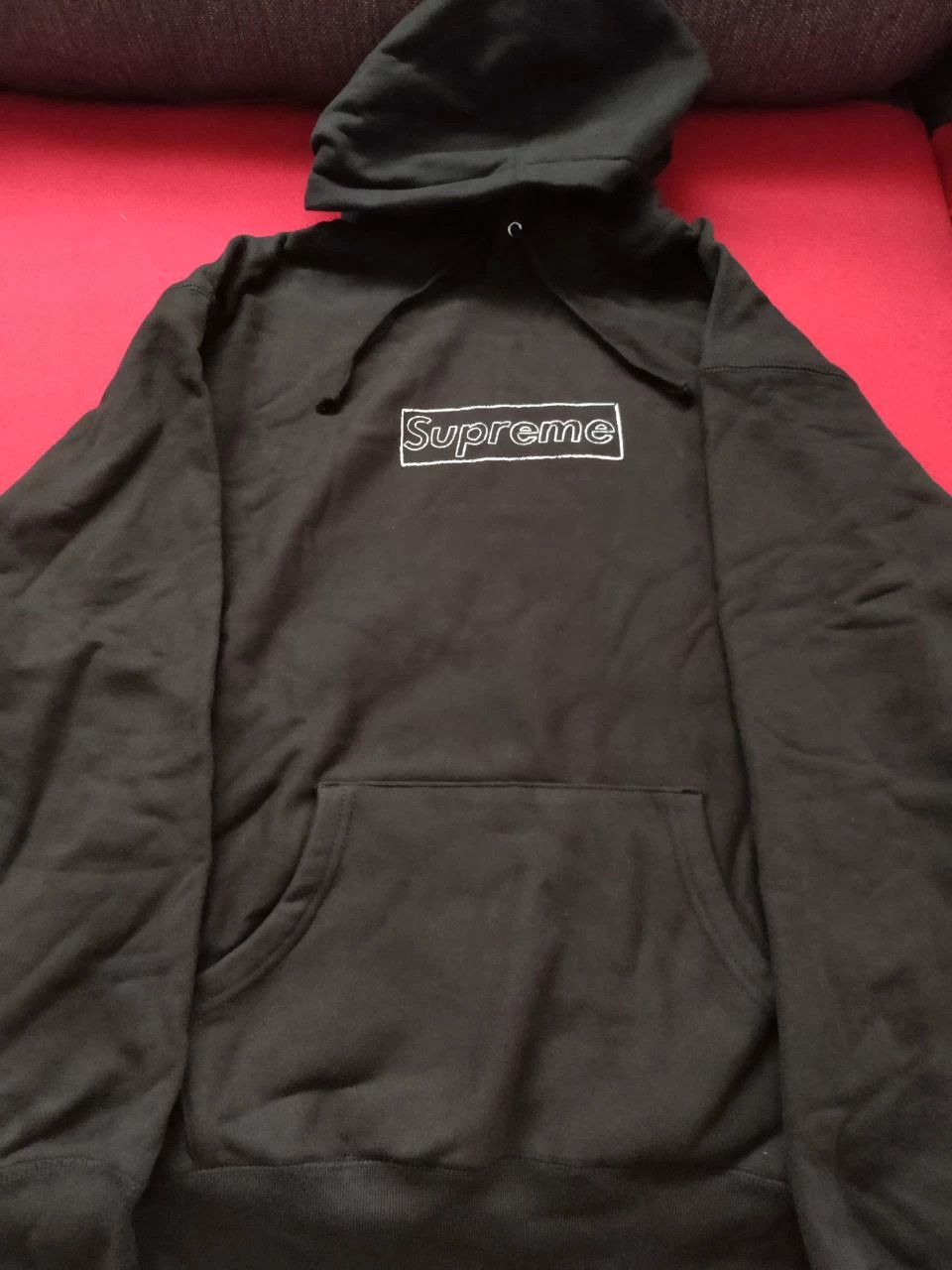 Supreme KAWS Chalk Logo Hooded Sweatshirt Black size M | Vinted