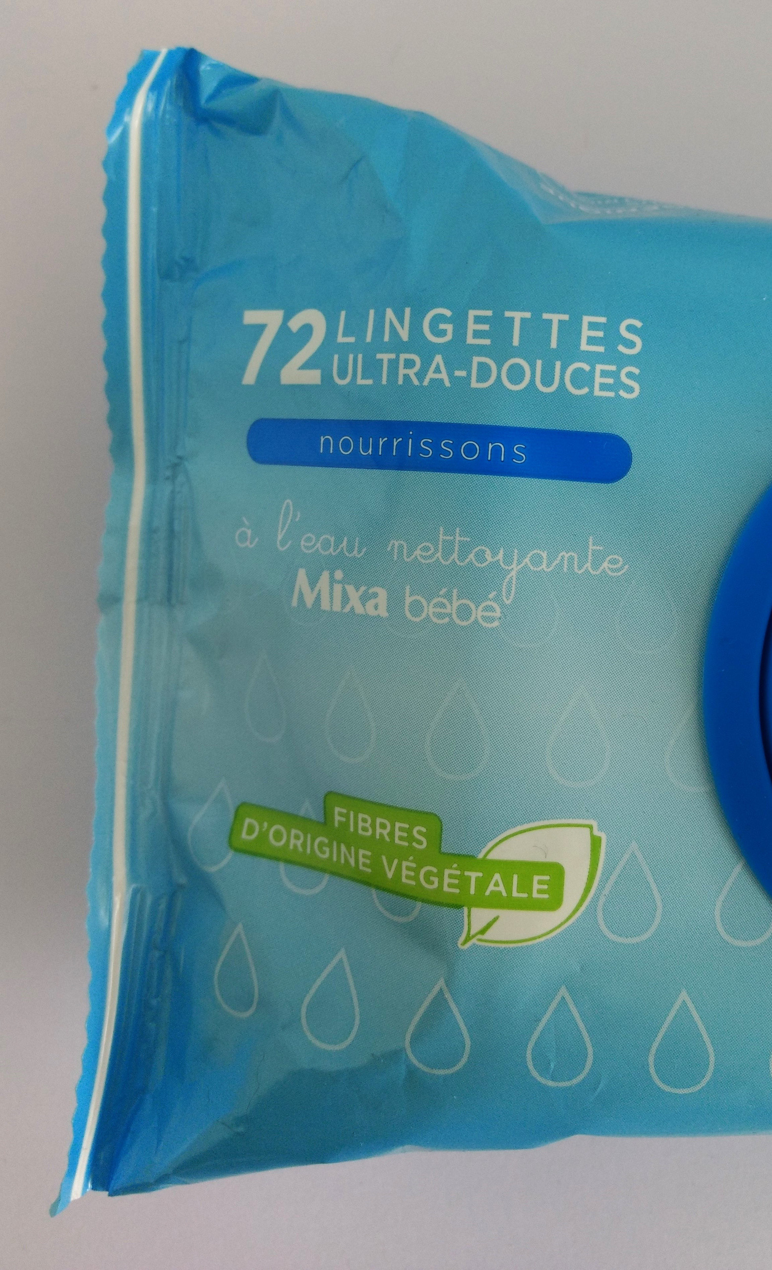 72 lingettes ultra douces nourrissons mixa bebe a l'eau nettoyante