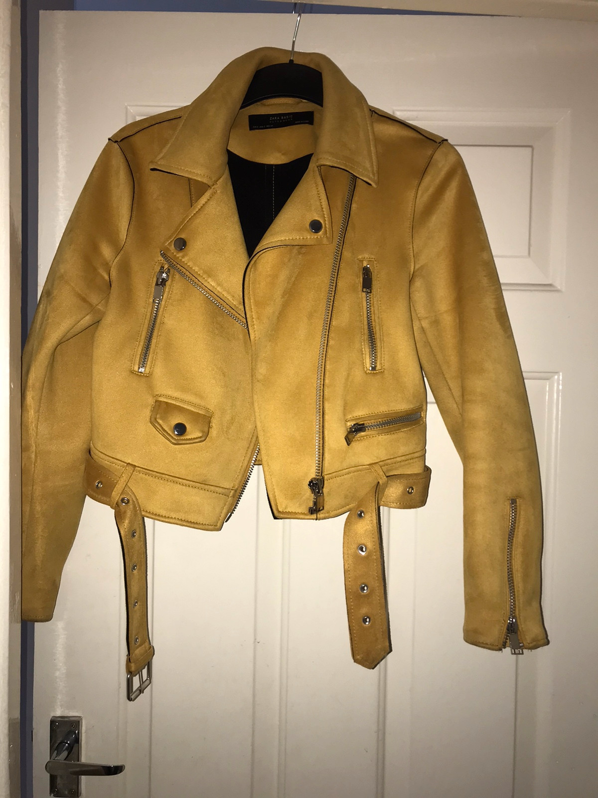 Orange leather clearance jacket zara