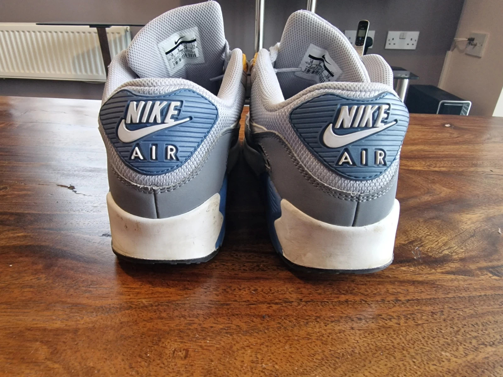 Size UK 9 Nike Air Max 90 Grey wolf Indigo storm 2019