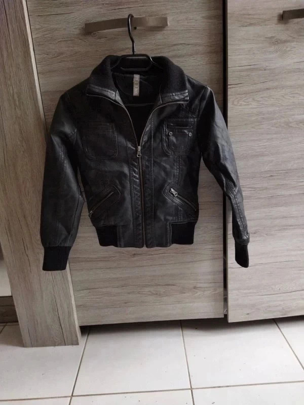 Blouson cuir noir fille 10 ans Vinted