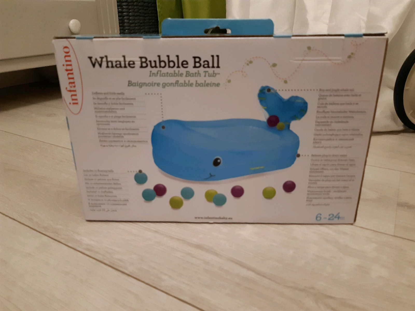 Baignoire gonflable baleine avec balles de jeu – Infantino France