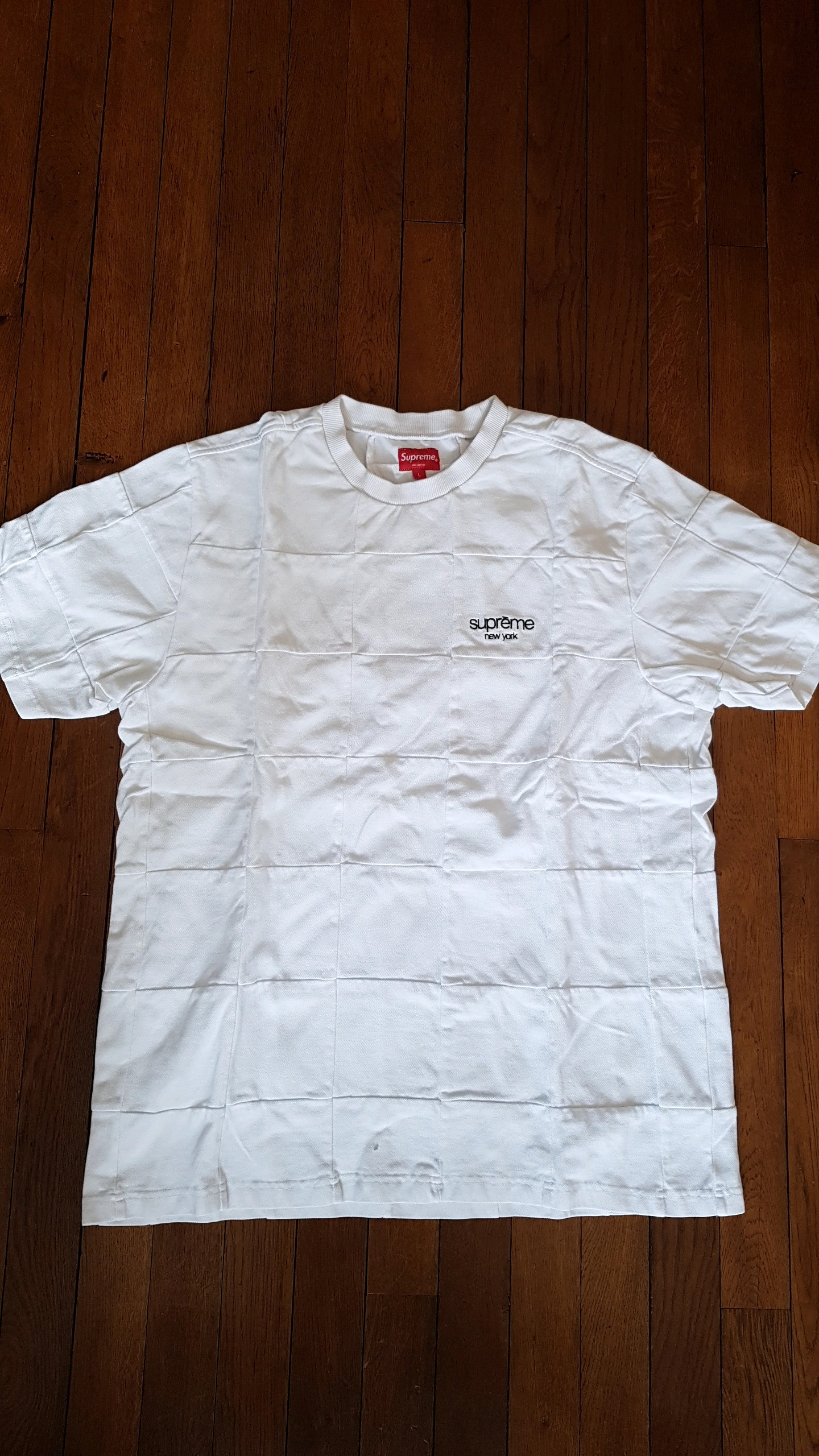 White Supreme Patchwork T-Shirt