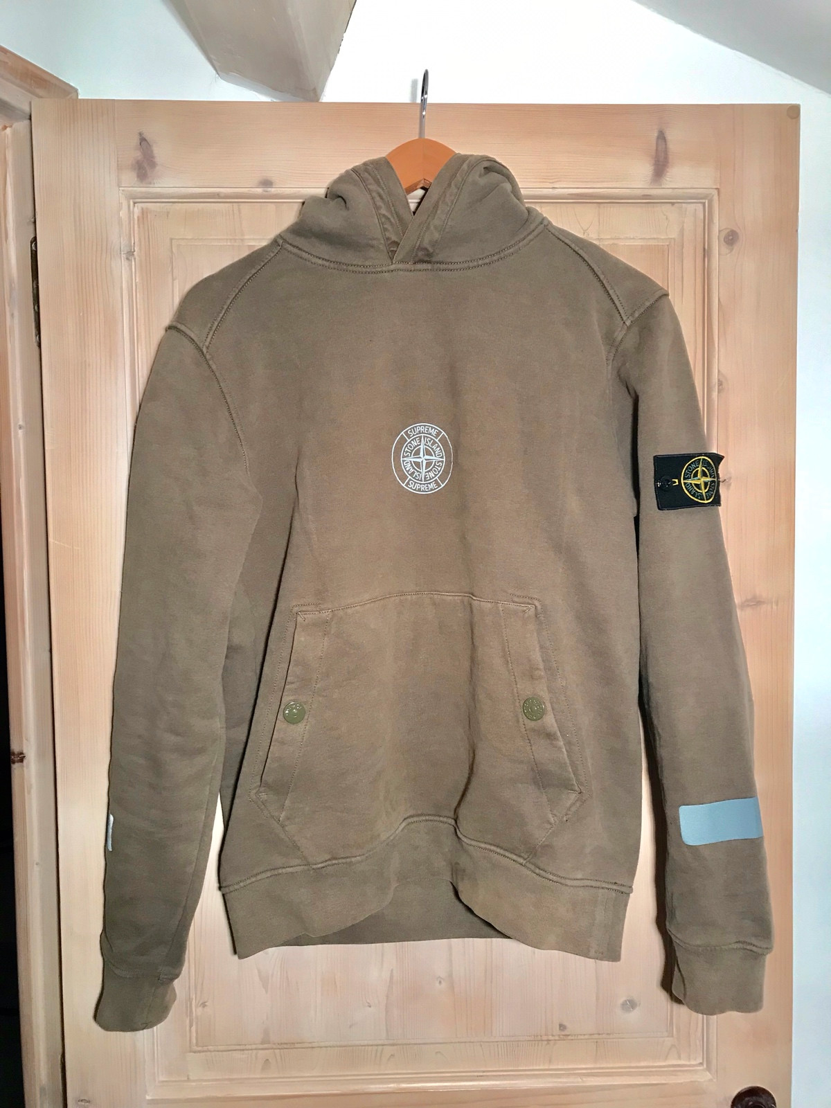 Stone island sale supreme hoodie olive