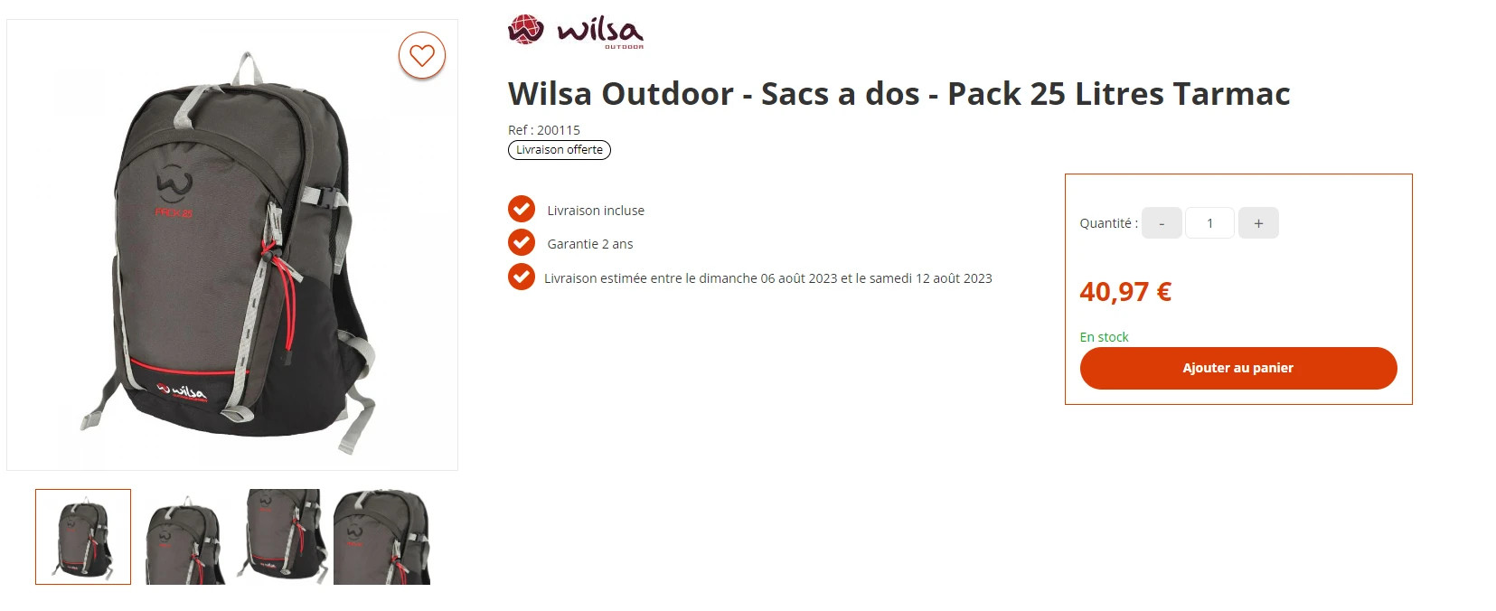 PACK 25 litres - Wilsa Outdoor
