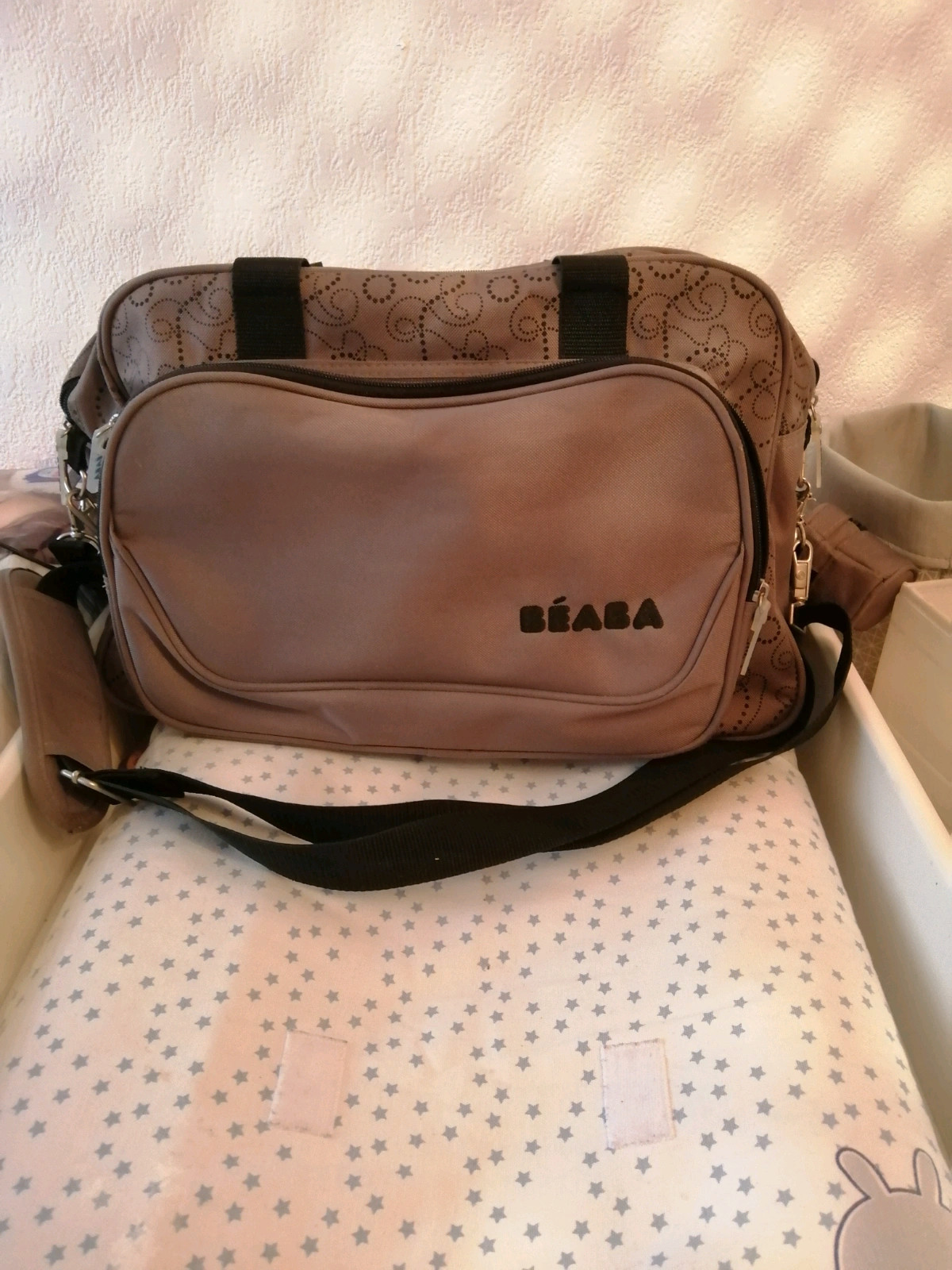 Beaba - Sac à langer nurserie expression taupe turquoise