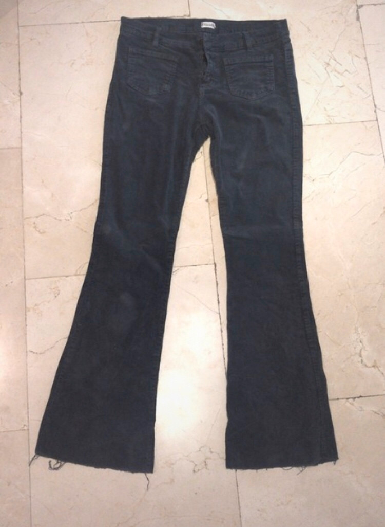 Pantalones campana de pana color antracita Nicoli