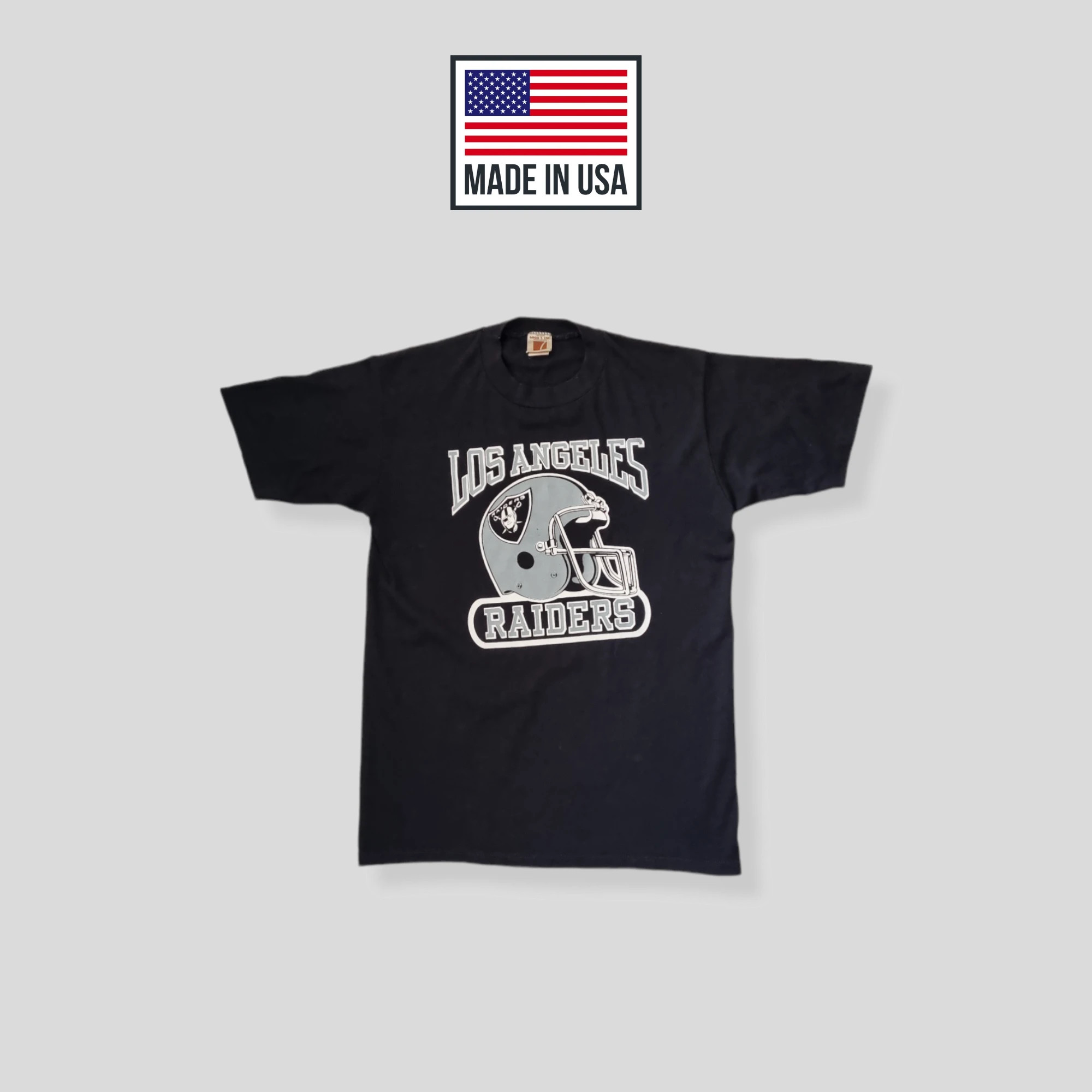 80s Los Angeles Raiders NFL Football Faded t-shirt Medium - The