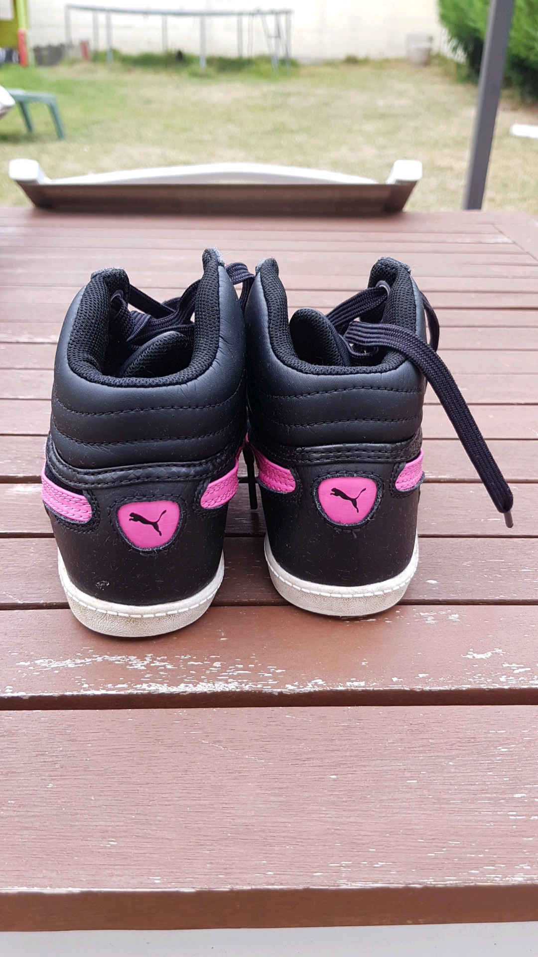 Baskets montantes Puma fille noir rose 32 Vinted